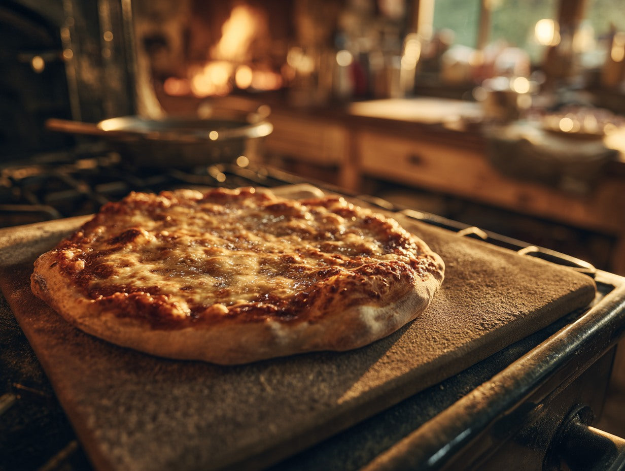 Sourdough starter with hooch layer showing hunger beside a kitchen scale and mixing bowl — sourdough starter for pizza dough guide from Mother's Country Store